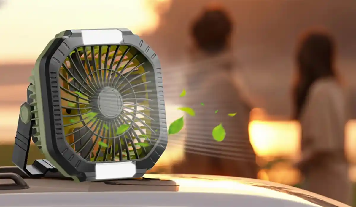 Ventilador de barraca com lanterna LED