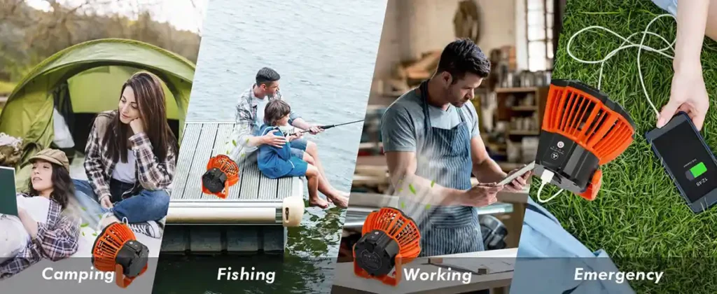 Ventilador de barraca com lanterna LED